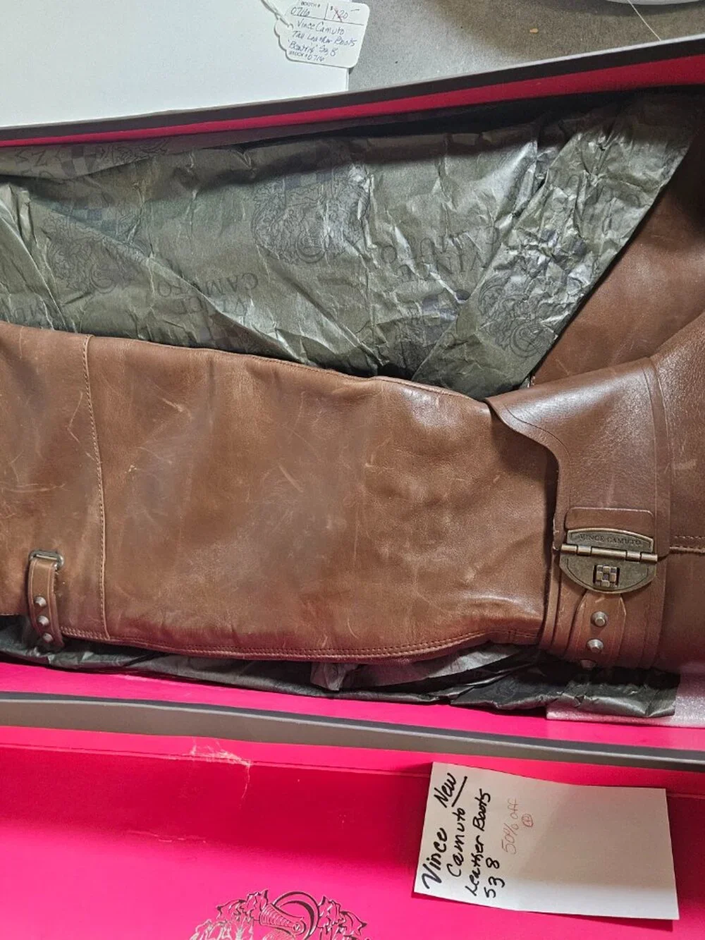 Vince Camuto Brown Leather Knee High Boots